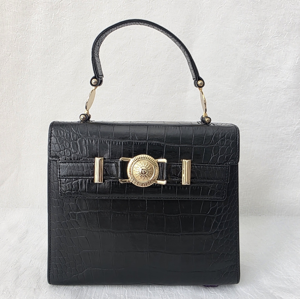 Auth Gianni Versace Sunburst Top Handle Bag